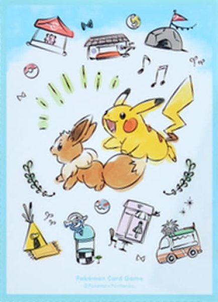 【ポケカサプライ】ポケモンカードゲーム デッキシールド『Pokemon World Market』【64枚入り】