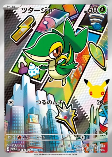 画像1: 【ポケカ】ツタージャ(AR仕様)【-】PROMO 113/M-P (1)