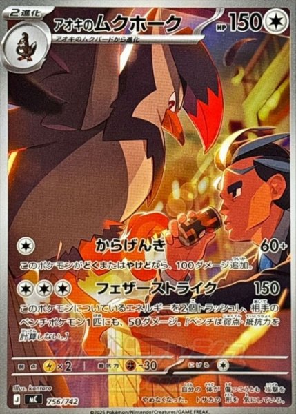 画像1: 【ポケカ】アオキのムクホーク(AR仕様)【-】MC 756/742 (1)