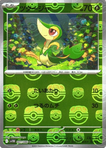 画像1: 【ポケカ】ツタージャ【ミラー/マスターボール柄】SV11B-001 (1)