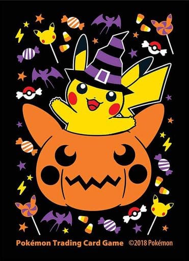 【ポケカサプライ】ポケモンカードゲーム デッキシールド『パンプキン・ピカチュウ・ハロウィン』【65枚入り】